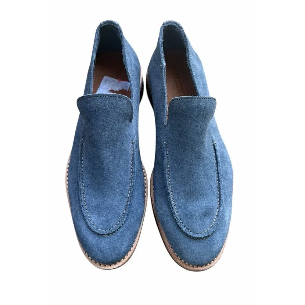 NEW Allen Edmonds Denali Blue Suede Venetian Loafers Slip On Dress Casual Shoe 8
